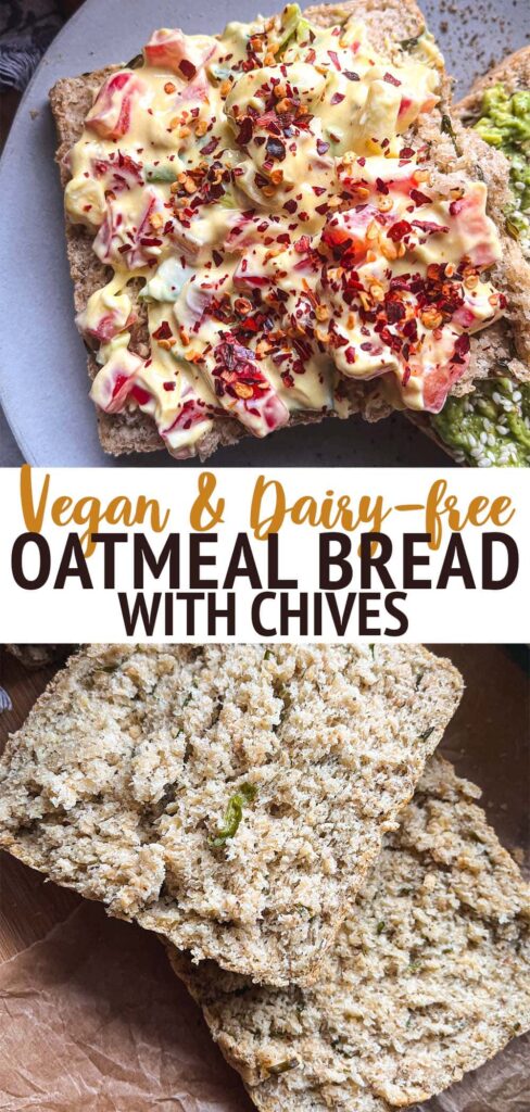 vegan oatmeal bread with chives