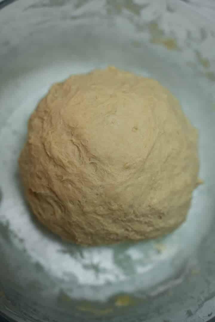 Vegan dough on a flat surface