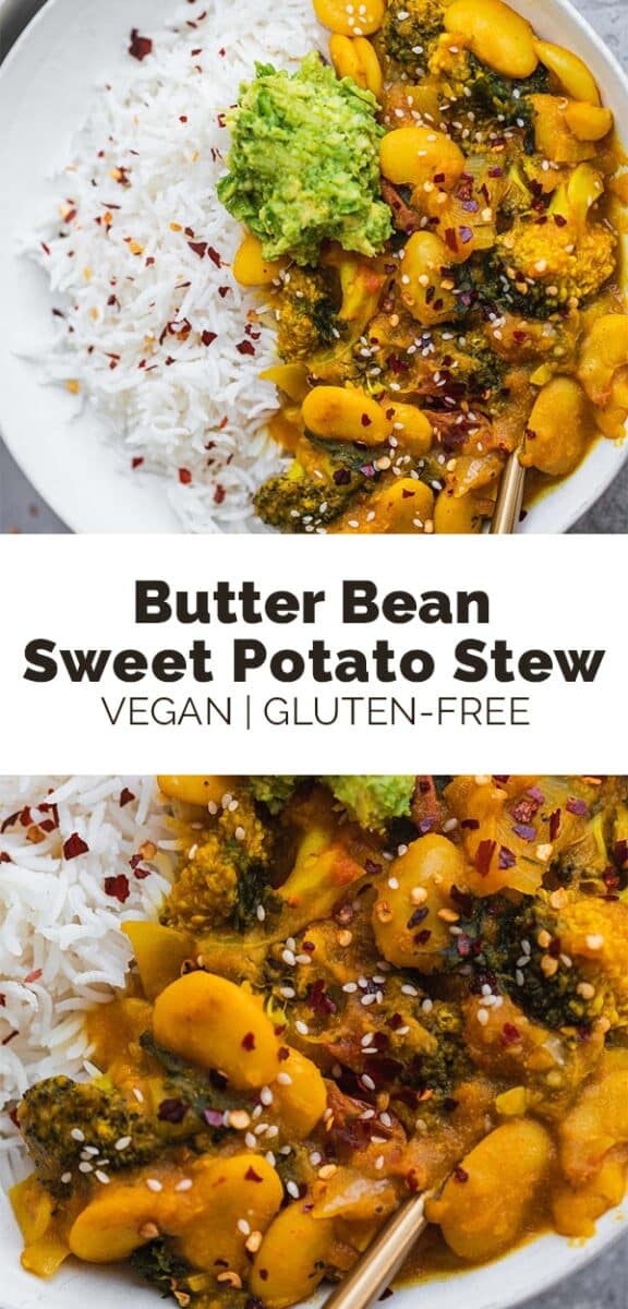 Vegan butter bean sweet potato stew