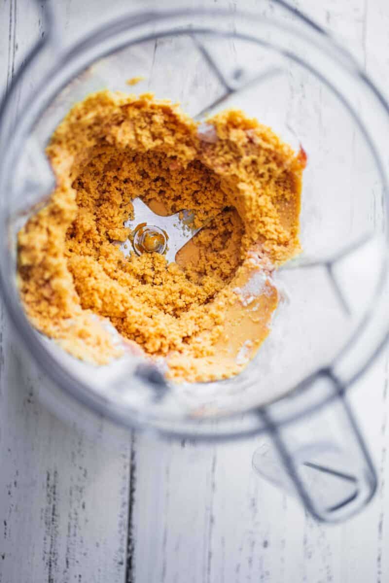 Chickpea dough in a blender