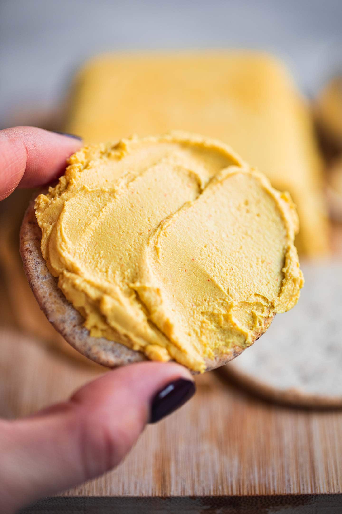 Cracker spread with vegan cheese