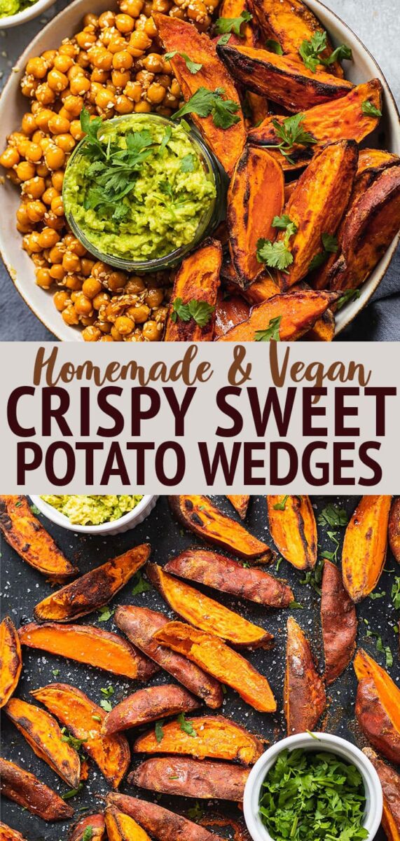 Crispy sweet potato wedges vegan
