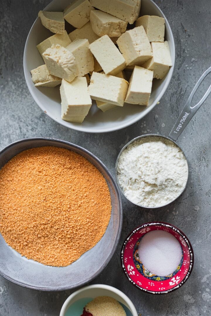 Crispy tofu ingredients