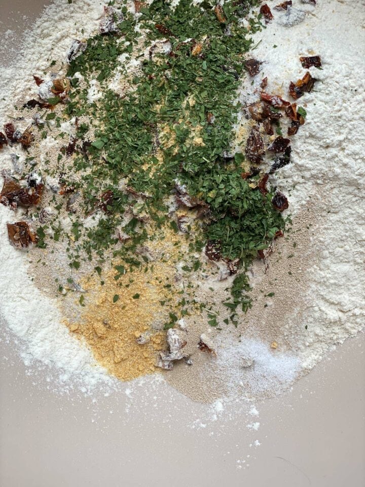 Dry ingredients for focaccia
