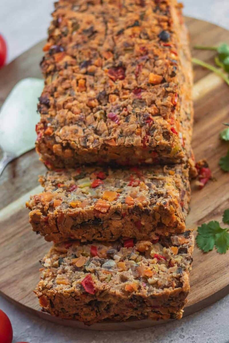 Healthy vegan lentil loaf oil-free gluten-free