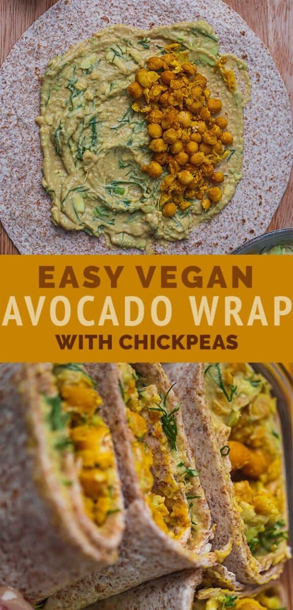 Easy vegan avocado wrap with chickpeas
