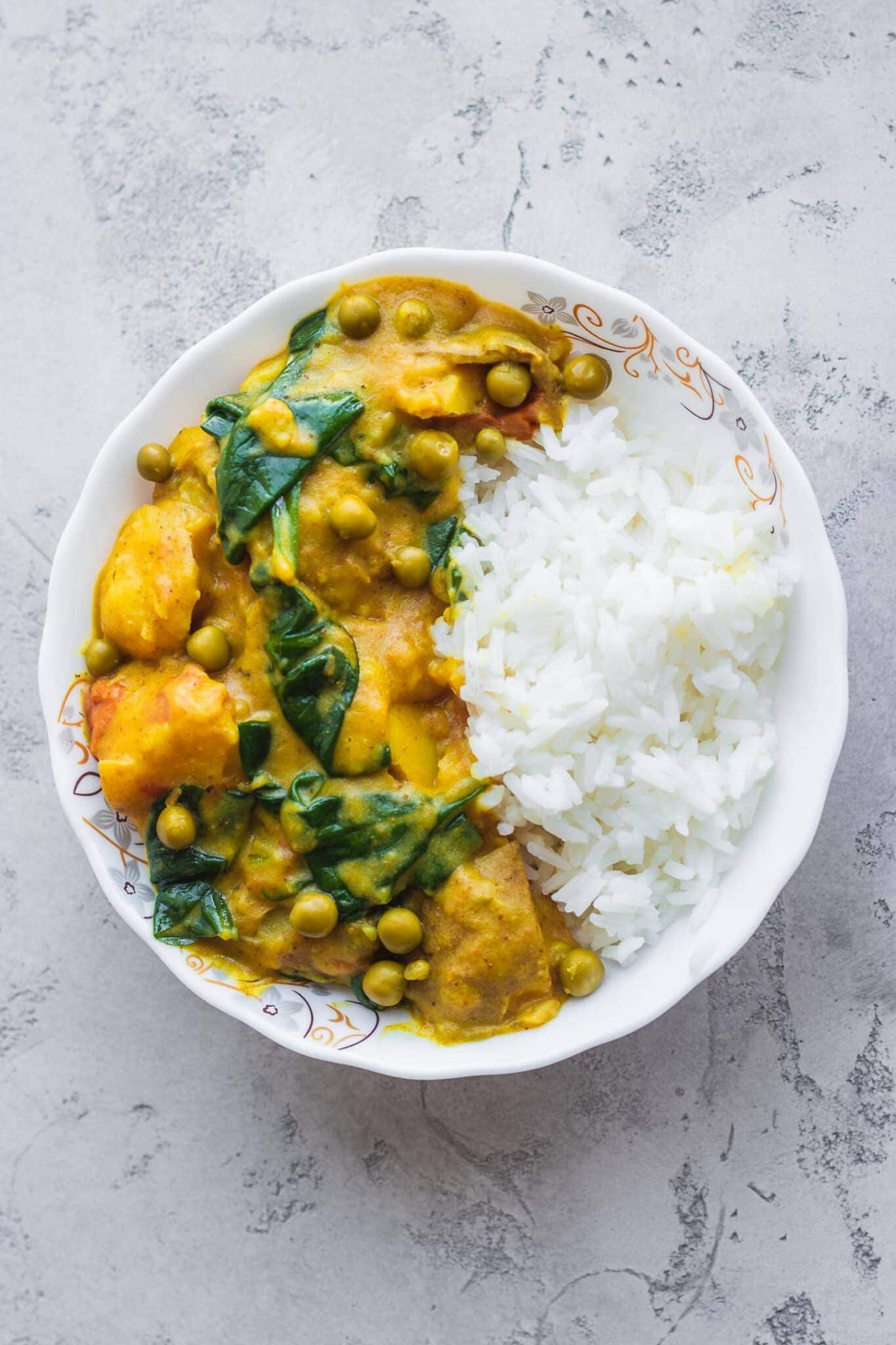Easy potato curry with rice