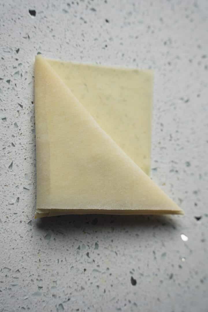 Filo pastry being folded