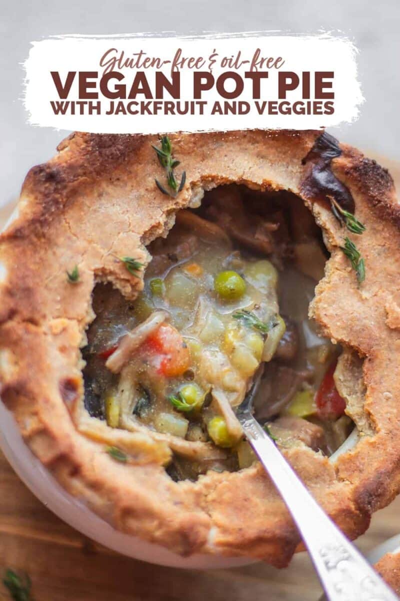 Gluten-free oil-free vegan pot pie jackfruit 