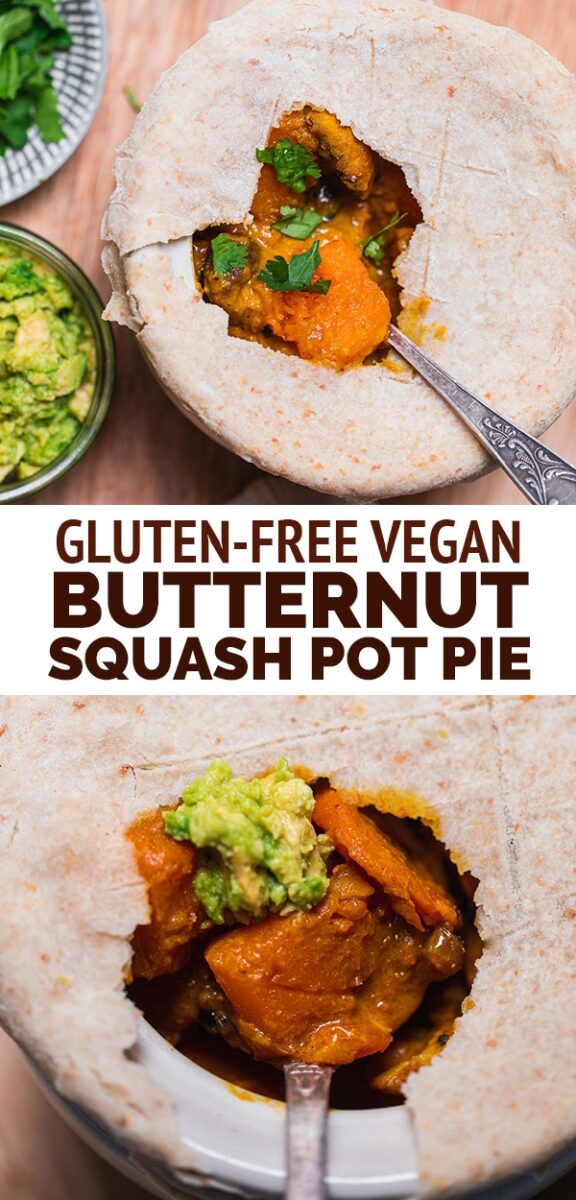 Gluten-free vegan butternut squash pot pie