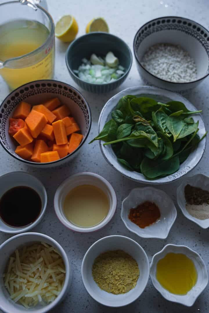 Ingredients for butternut squash risotto
