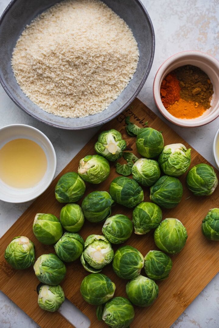 Ingredients for smashed Brussels sprouts