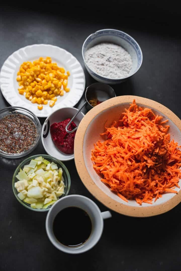 Ingredients for sweet potato fritters