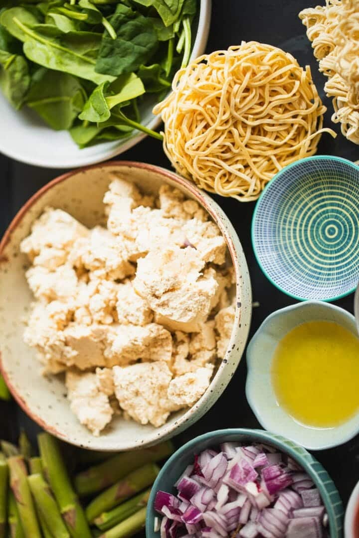 Ingredients for tofu noodles