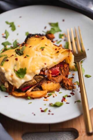 Plate with lentil Moussaka