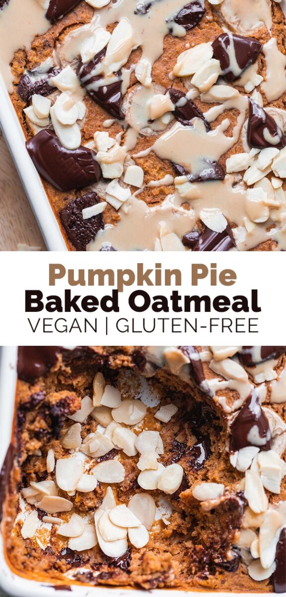 Pumpkin pie baked oatmeal vegan