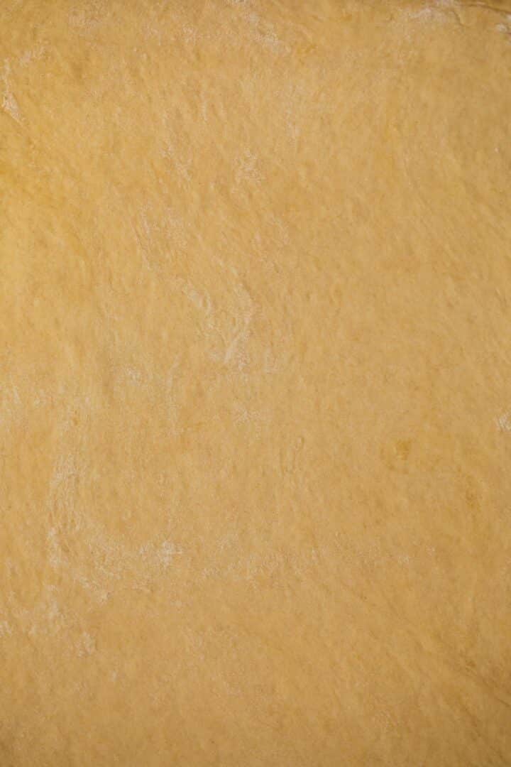 Sheet of vegan dough