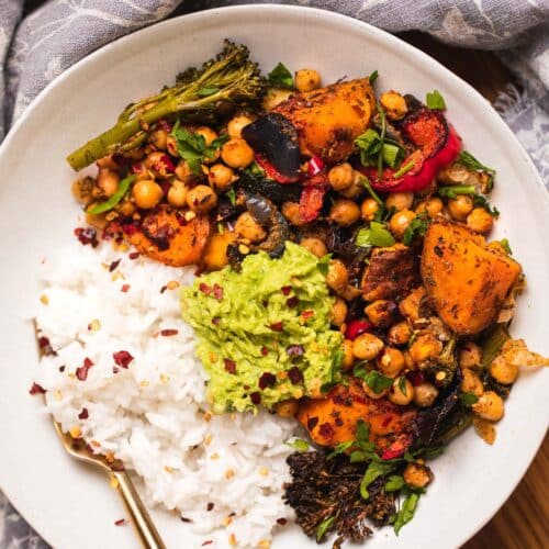 Sheet Pan Vegetable and Chickpea Bake - Dishing Out Health