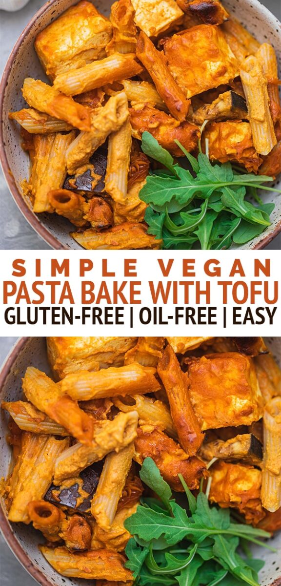 Simple vegan pasta bake with tofu