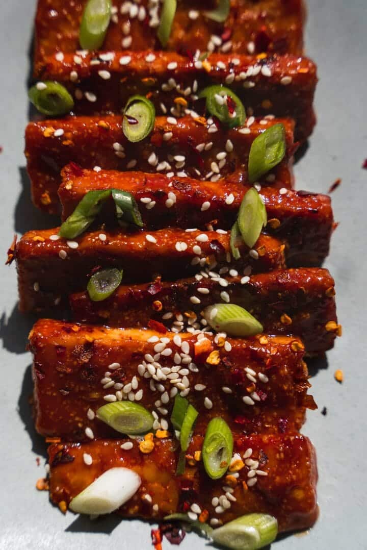 Tempeh in a spicy sauce