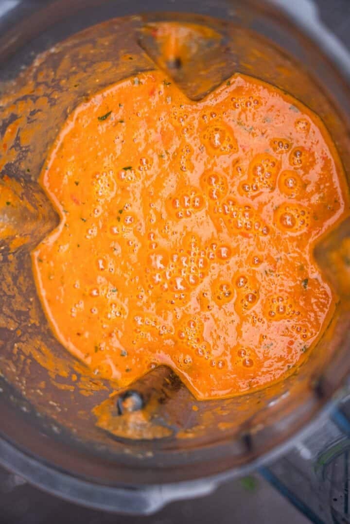 Tomato soup in a blender