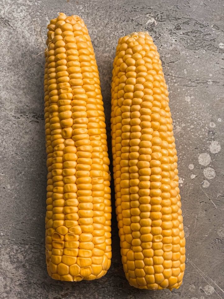 Two corn on the cob
