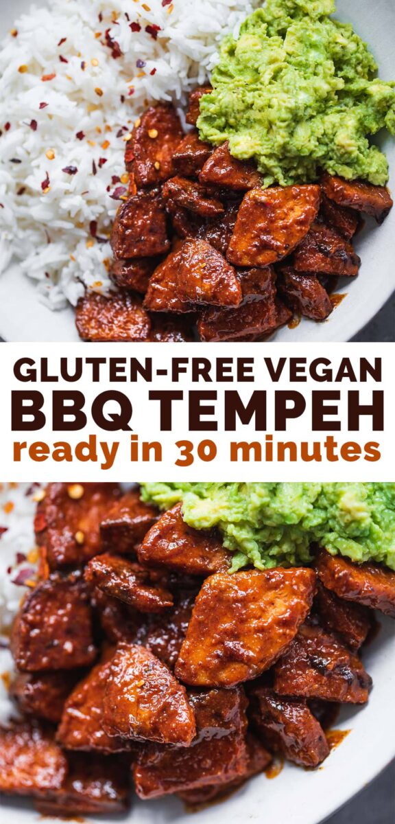 Vegan BBQ tempeh gluten-free