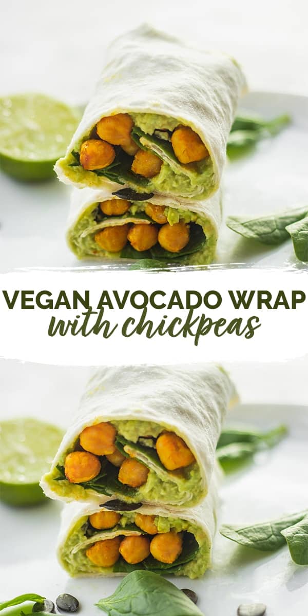 Vegan avocado wrap with chickpeas Pinterest