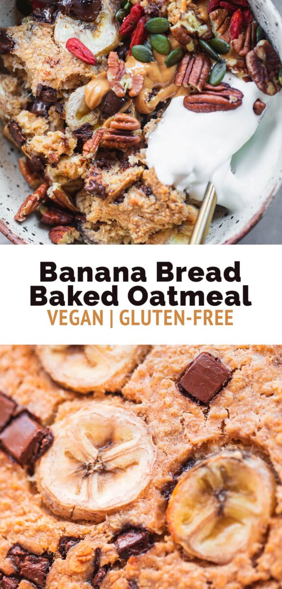 Vegan Banana Bread Baked Oatmeal
