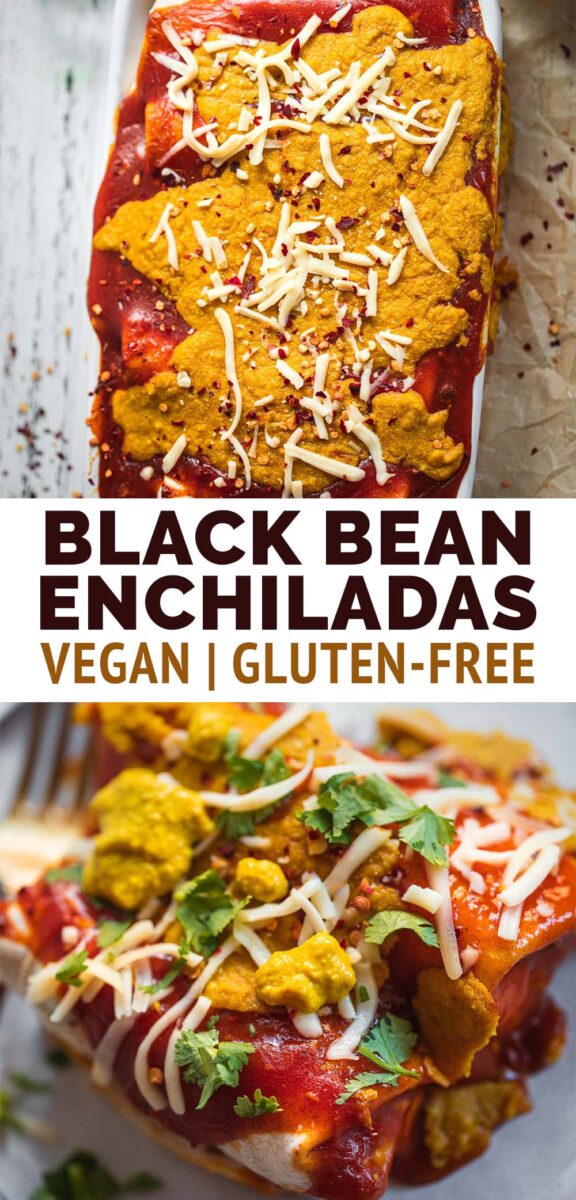 Vegan black bean enchiladas
