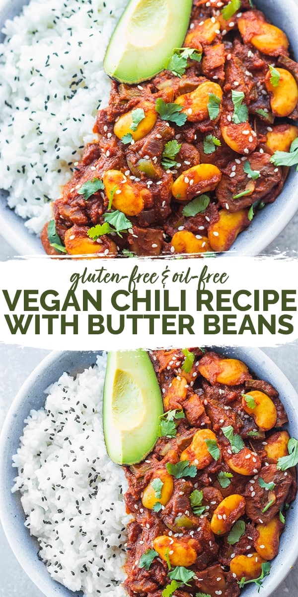 Vegan chili recipe with butter beans gluten-free