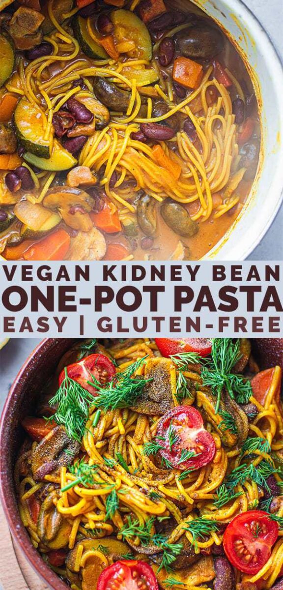 Vegan kidney bean one pot pasta
