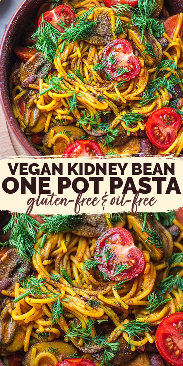 Vegan kidney bean one pot pasta recipe
