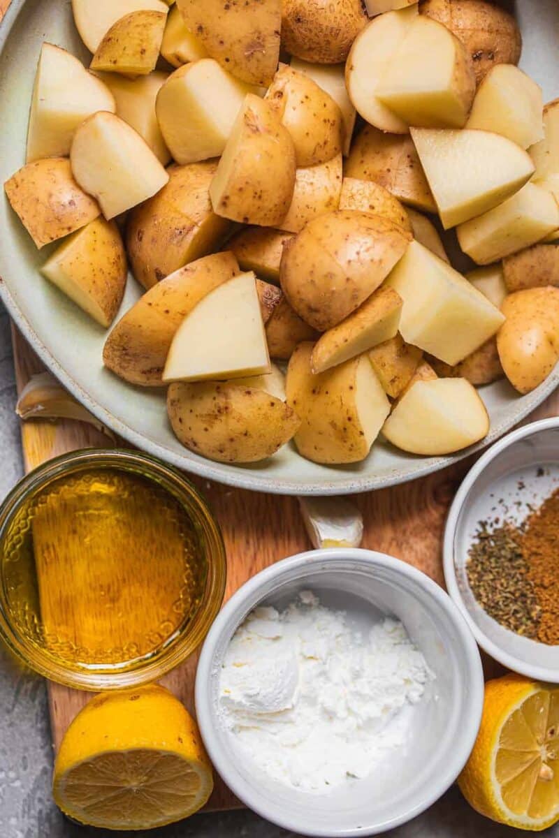 Ingredients for the best roasted potatoes