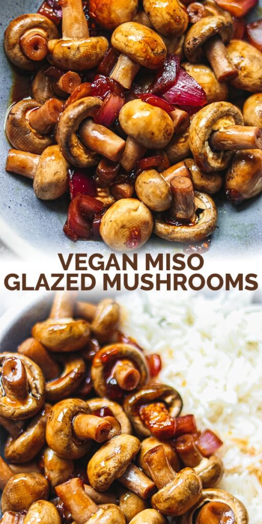 vegan miso glazed muishrooms