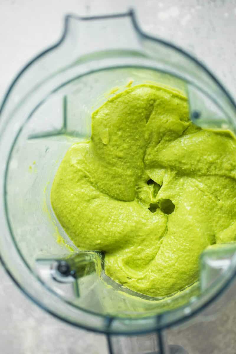 Vegan pesto in a blender