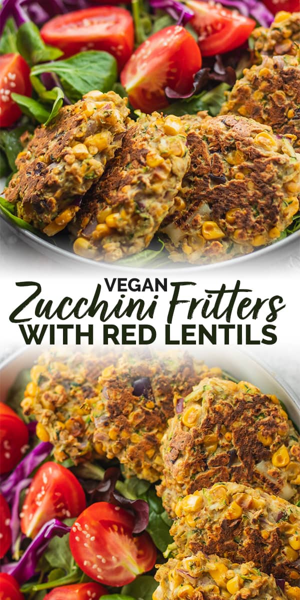 Vegan zucchini fritters with red lentils vegan gluten-free Pinterest