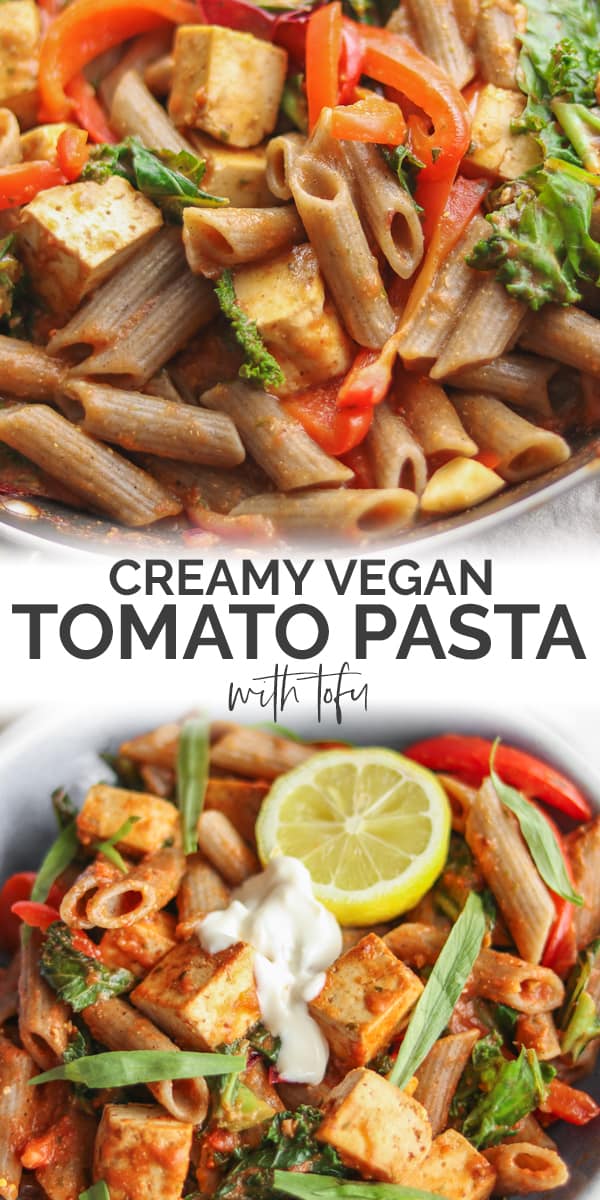 Creamy Tomato Pasta With Tofu - Oh My Veggies