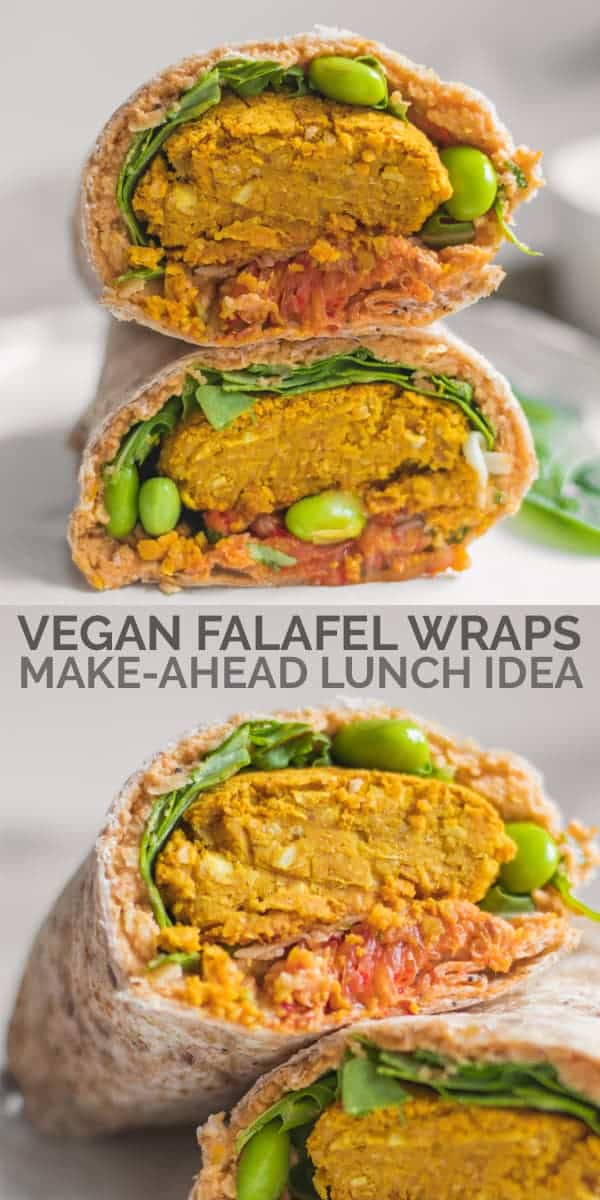 Vegan falafel wraps made ahead lunch idea Pinterest