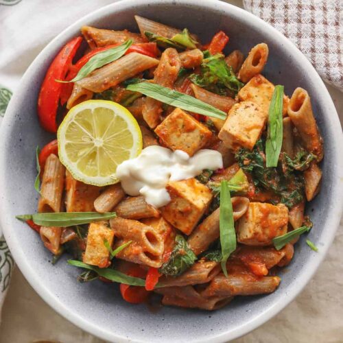 Creamy Tomato Pasta With Tofu - Oh My Veggies