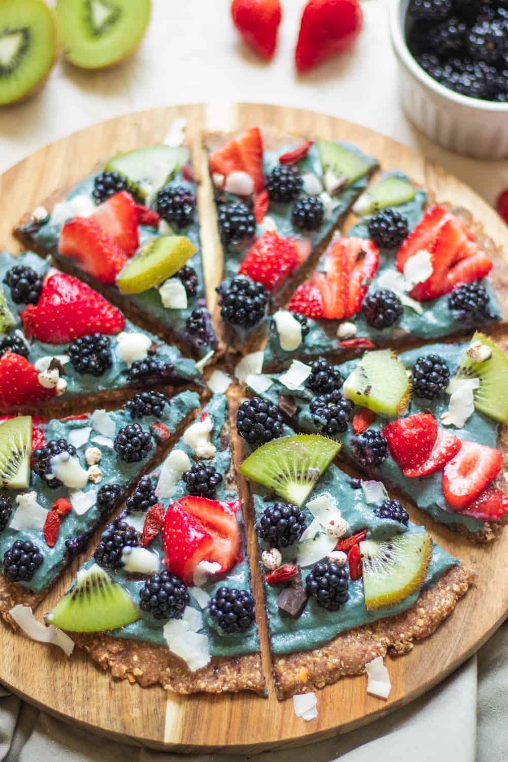 No bake blackberry dessert pizza vegan gluten free