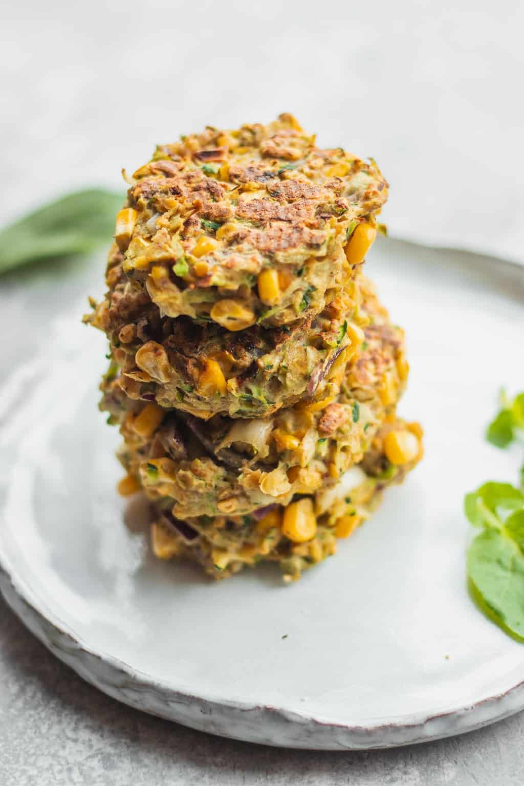 Vegan zucchini fritters with red lentils