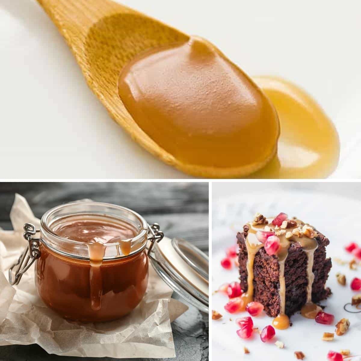 how to make vegan caramel sauce collage