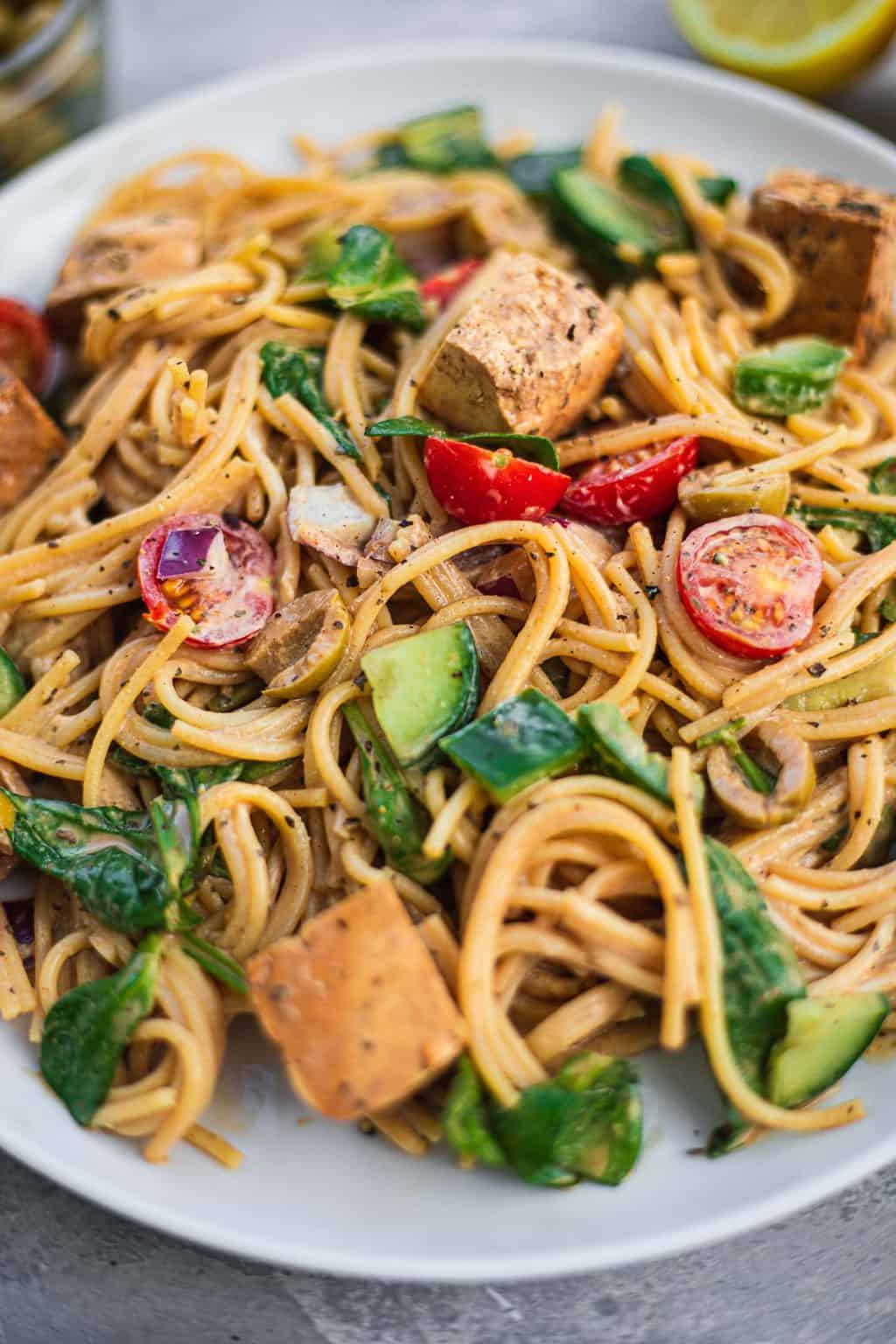 cold tofu noodle salad