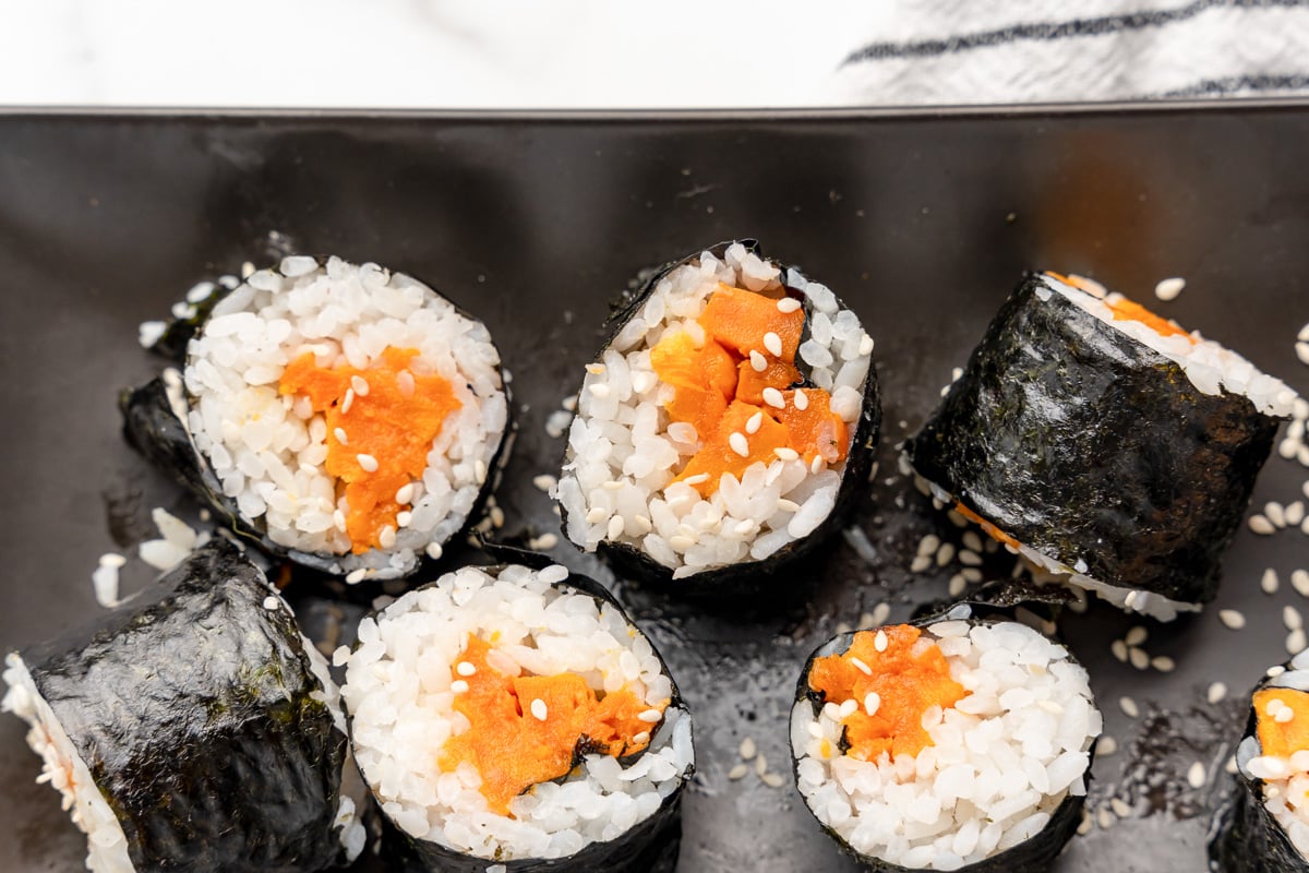 Vegetarian Sweet Potato Sushi - Eat With Clarity