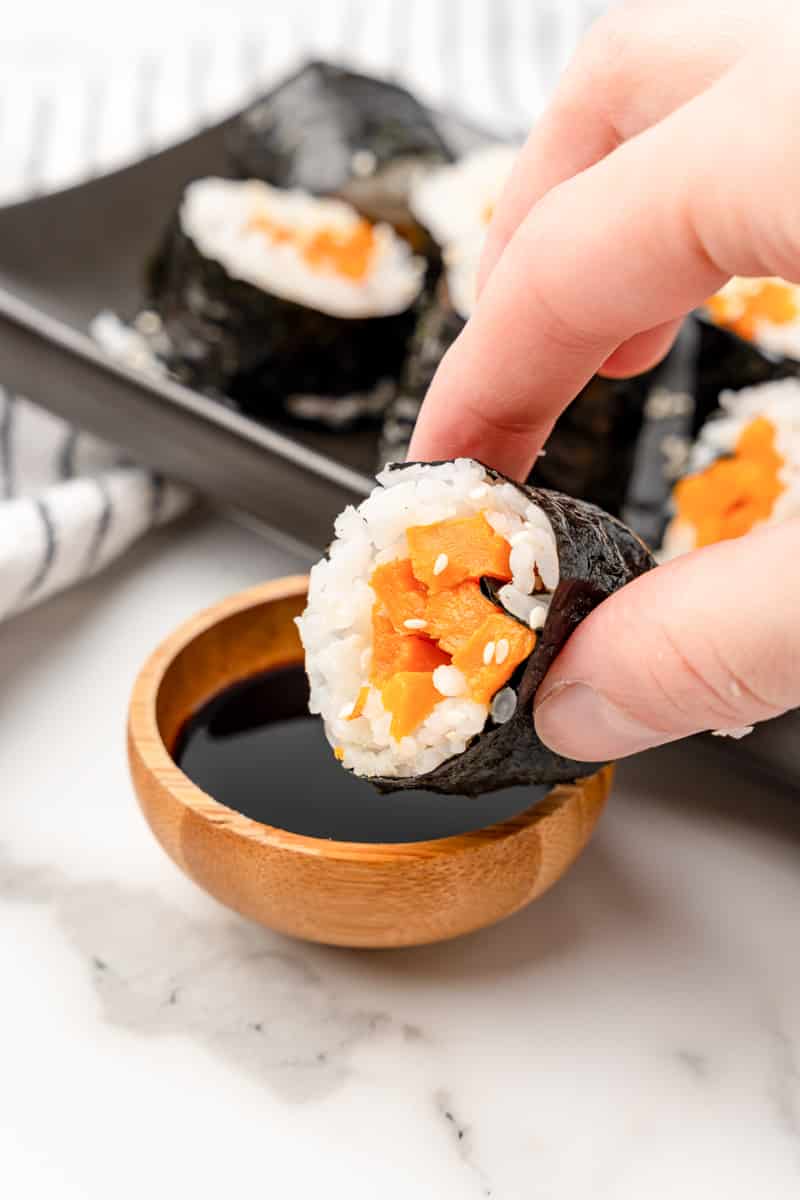 Vegetarian Sweet Potato Sushi - Eat With Clarity