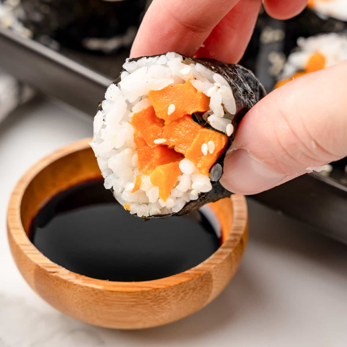 Vegetarian Sweet Potato Sushi - Eat With Clarity