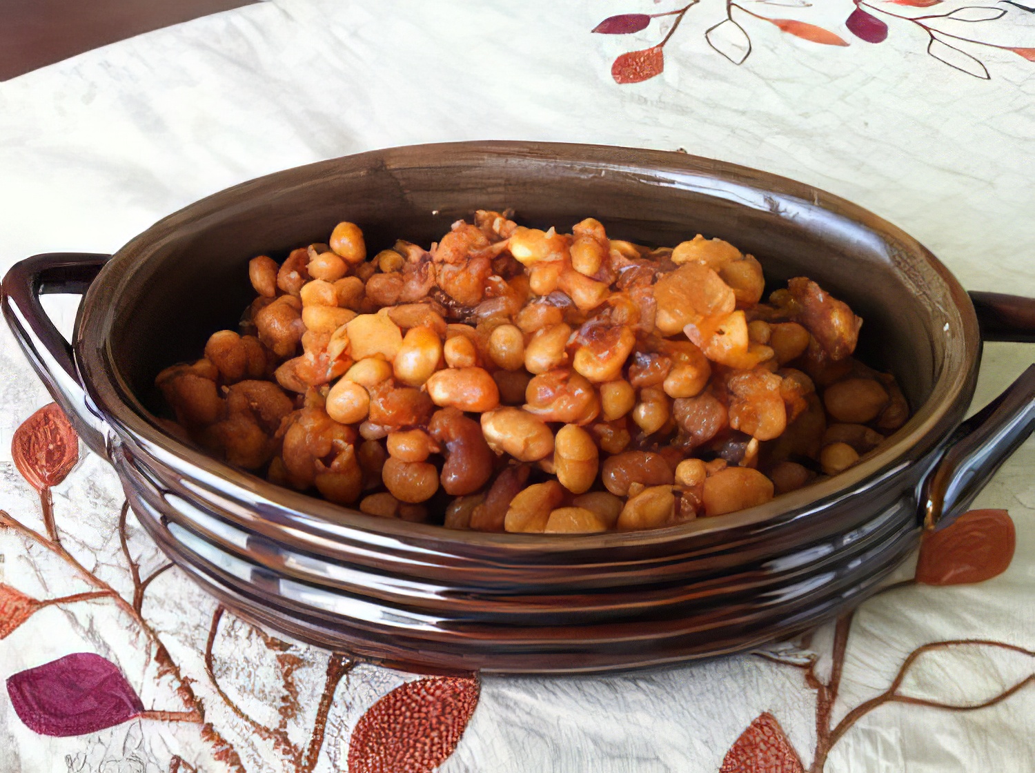 bourbon mango slow cooker baked beans