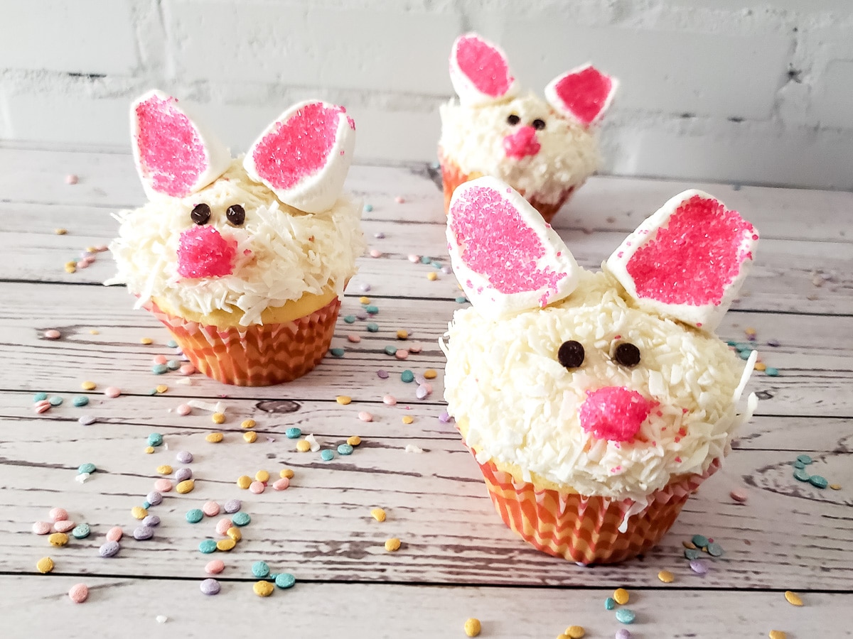 easter bunny cupcakes