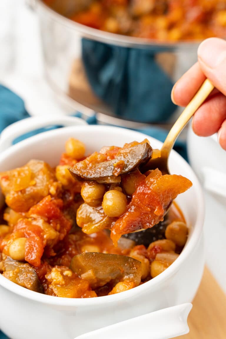 Eggplant Stew Oh My Veggies eggplant-potato-and-tomato-stew-stock-photo-alamy